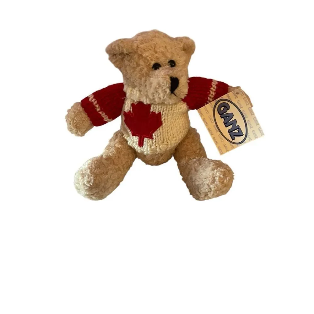 New Ganz Teddy Bear Plush 2000 Canada Flag Sweater Plush Stuffed Animal Toy 8
